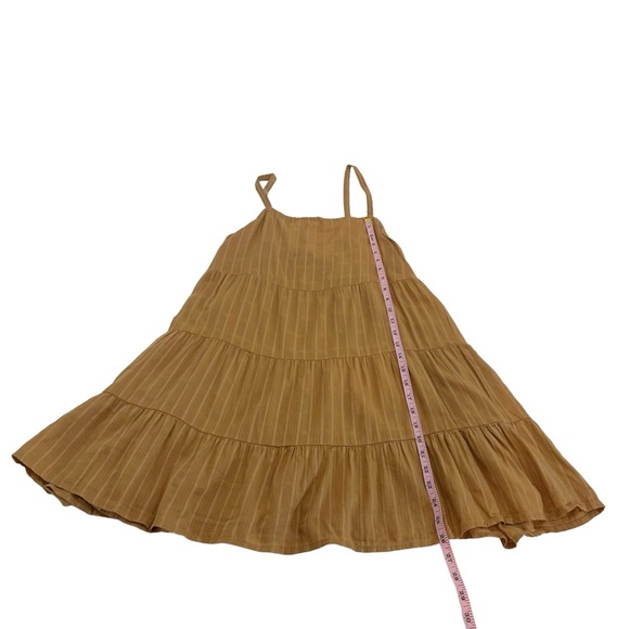Old Navy Coin Toss Brown Striped Tiered Swing Dress, Petite Size Medium - Picture 6 of 12